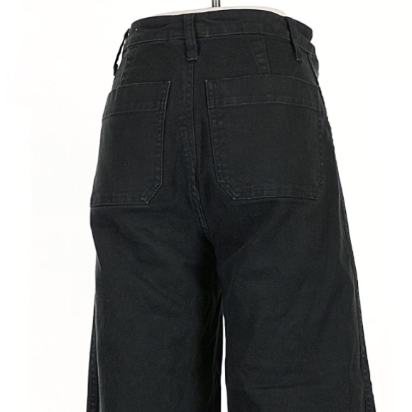 Madewell Emmett Black Wide Leg Crop Pants Size 27 Tall - Picture 7 of 9